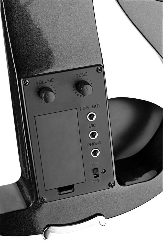 Elektrinis smuikas, dėklas, ausinės Stagg EVN X-4/4 MBK