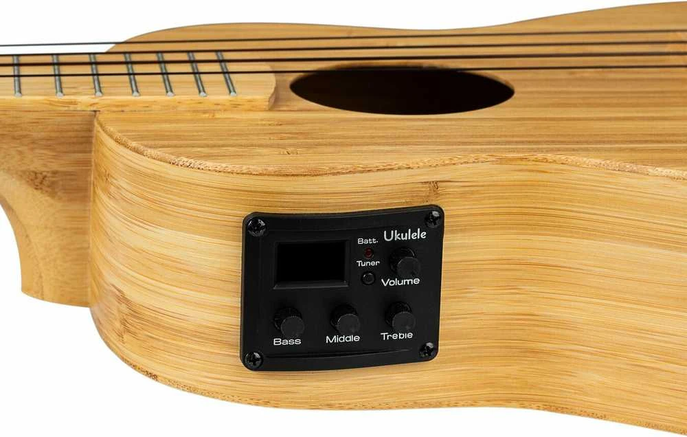 Elektro-akustinė koncertinė ukulelė Cascha Bamboo Natural HH 2313E