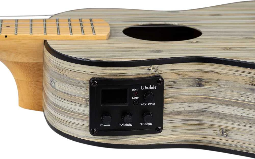 Elektroakustinė tenorinė ukulelė Cascha Bamboo Graphite HH 2317E