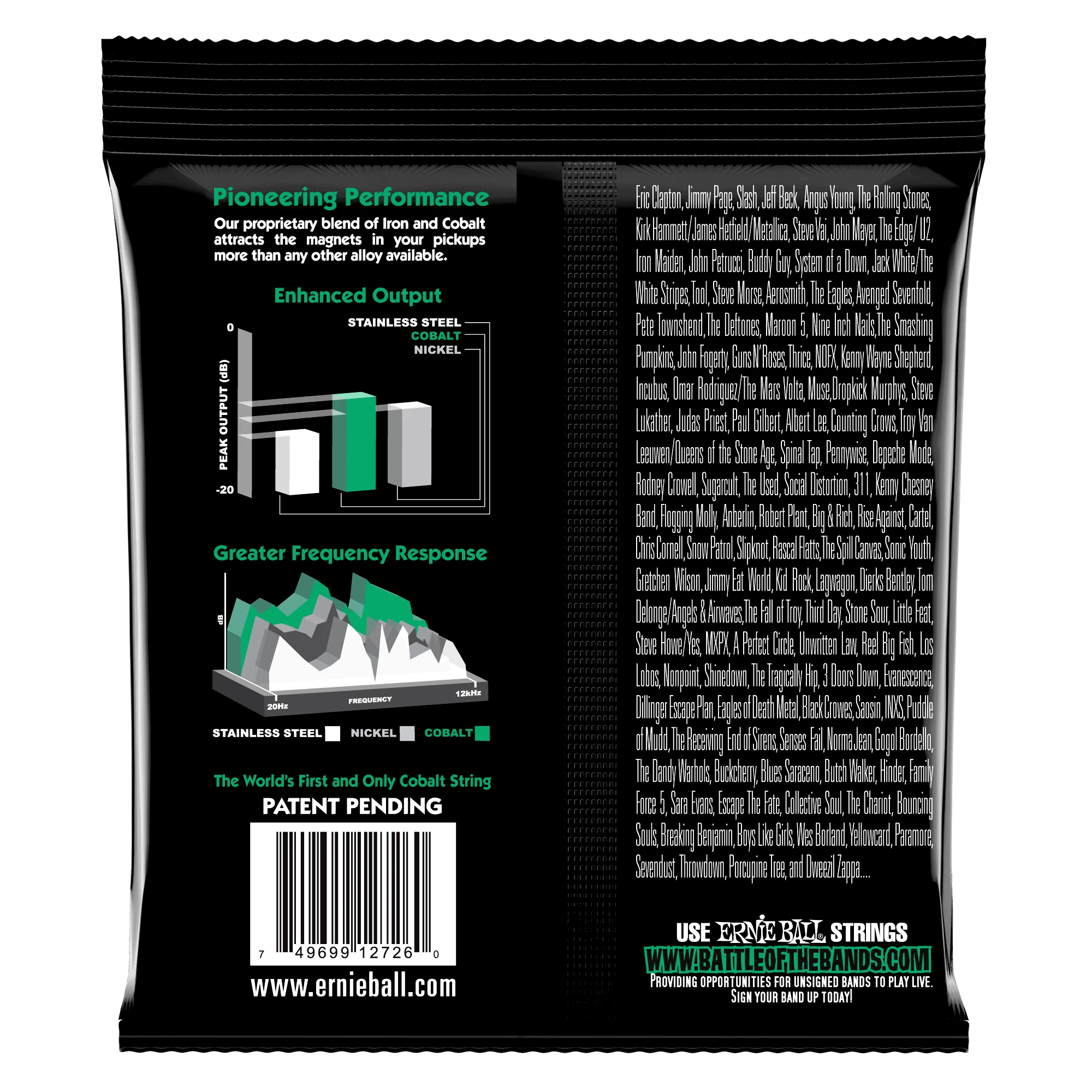Ernie Ball Stygos el. gitarai Ernie Not Even Slinky Cobalt 12-56