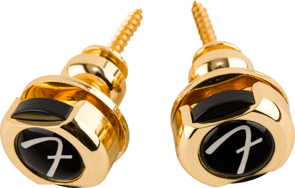 Gitaros diržo užraktai Fender F lock, auksiniai