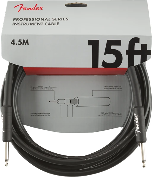 Instrumentinis kabelis Fender Professional 4.5M BLK