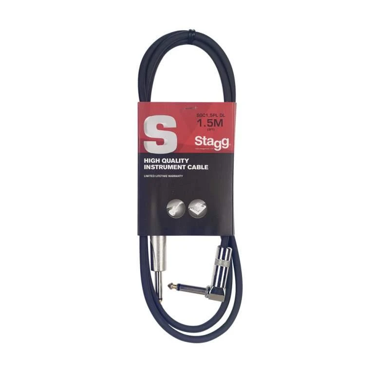 Instrumentinis kabelis Jack-Jack Stagg SGC1,5PL DL lenktas 1.5m