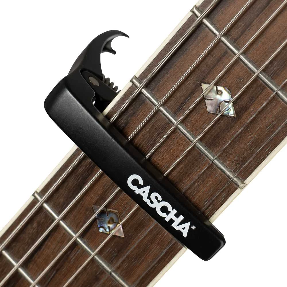 Kapodasteris akustinei/elektrinei gitaroms Cascha CACP3A, juodas