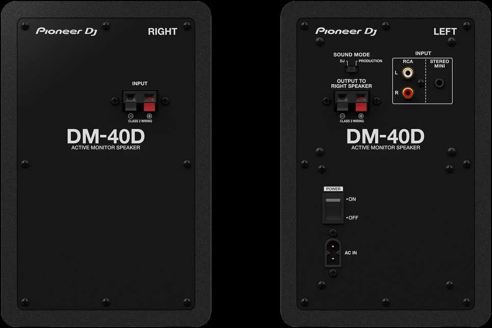 Kolonėlės Pioneer DJ - DM-40D, Juodos spalvos, 2 vnt.