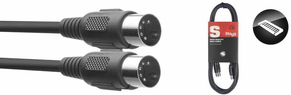 MIDI kabelis Stagg SMD3 E, 3 m
