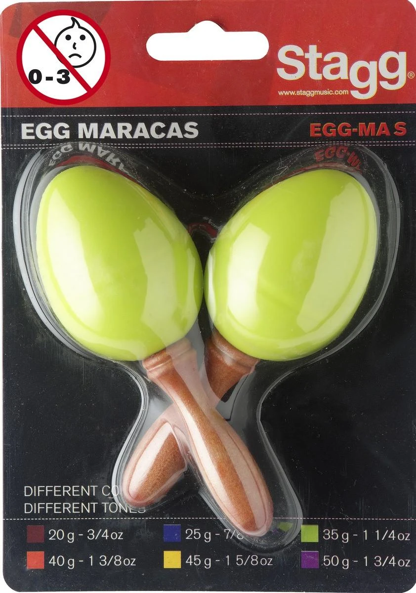 Plastikiniai marakasai Stagg EGG-MA S/GR