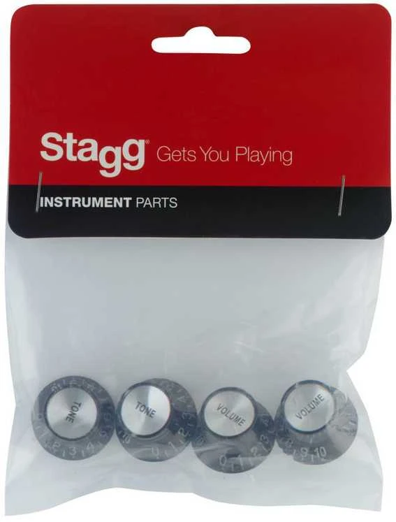 Potenciometro rankenėlės juodos ir baltos spalvos Stagg SP-KNLP-BK