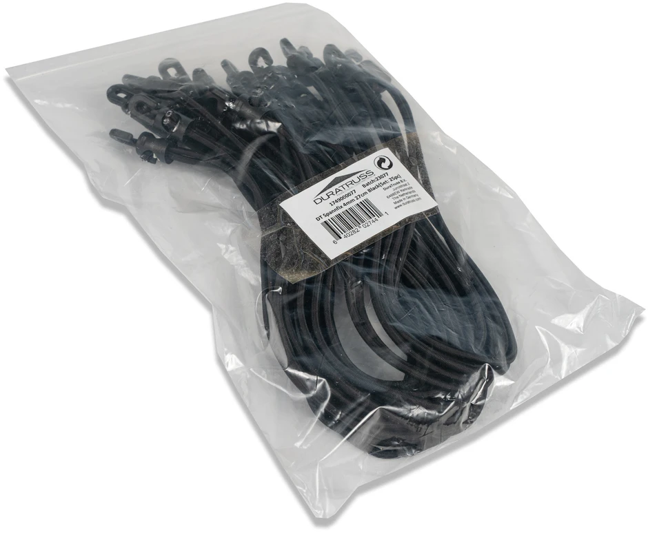 Scenos užuolaidos laikikliai DuraTruss Spannflex 4mm 27cm juodi 25vnt