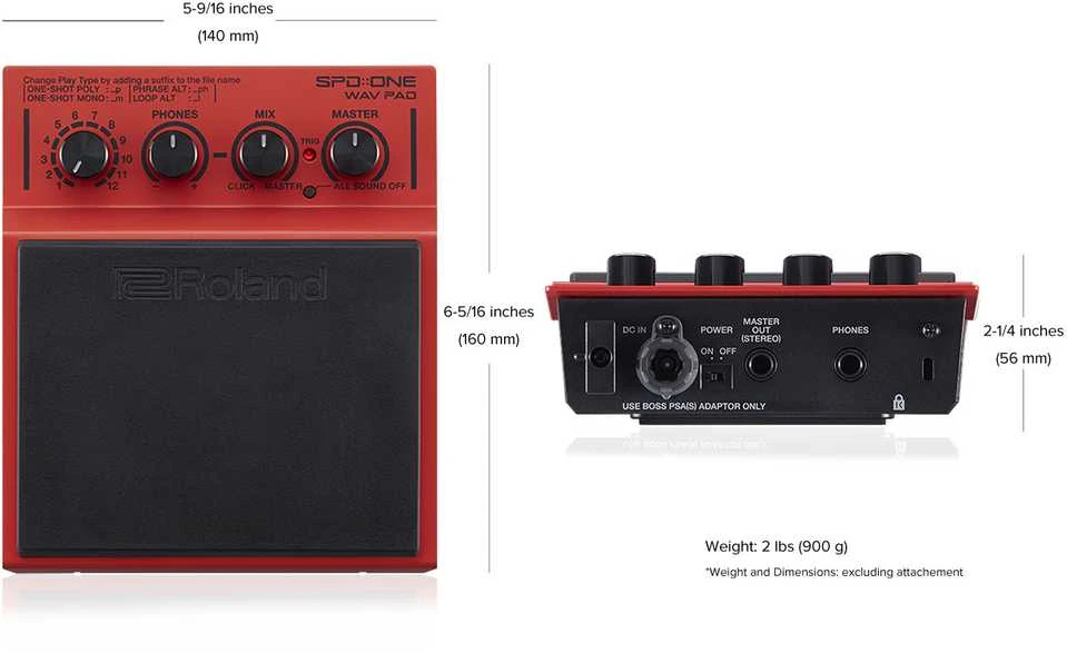 Kelioninis Skaitmeninis perkusijos pad'as Roland SPD: ONE WAV