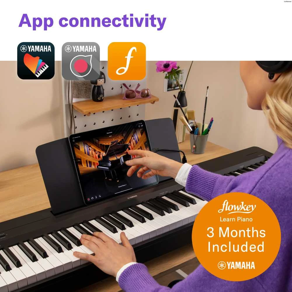 Skaitmeninis pianinas Yamaha P-145BT, juodas
