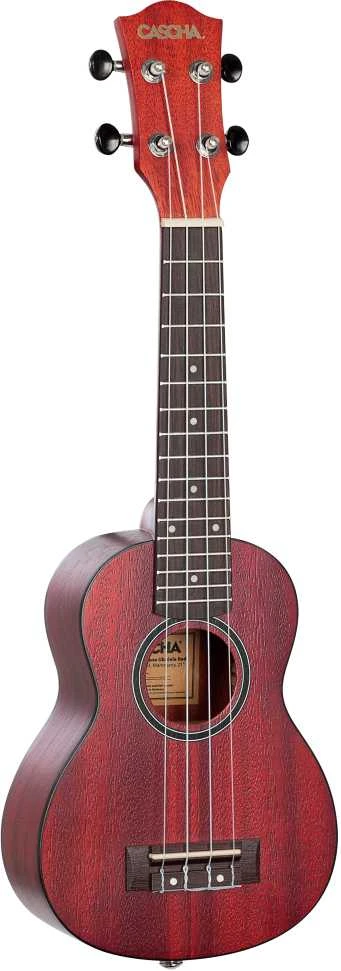 Soprano ukulelė Cascha Mahogany raudona HH 2263