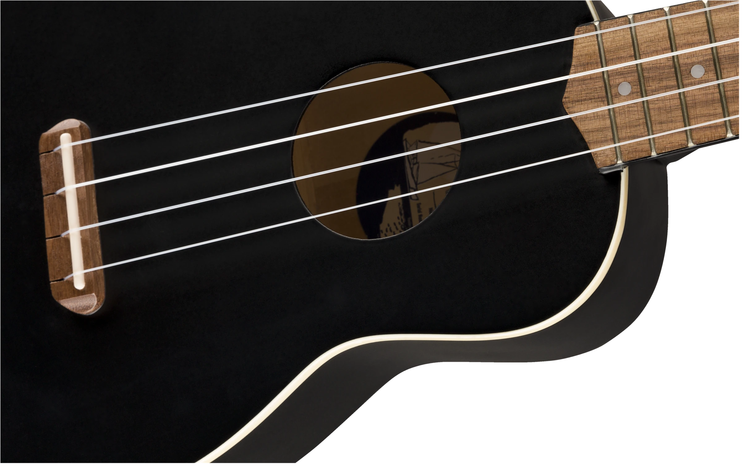 Soprano ukulėlė Fender Venice BLK WN