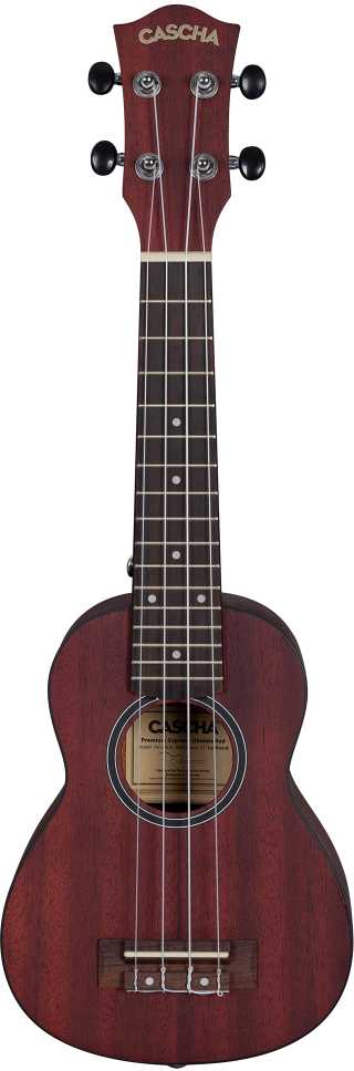 Soprano ukulelė kairiarankiams Cascha Mahogany raudona HH 2263L