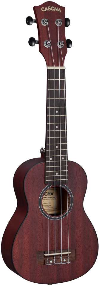 Soprano ukulelė kairiarankiams Cascha Mahogany raudona HH 2263L