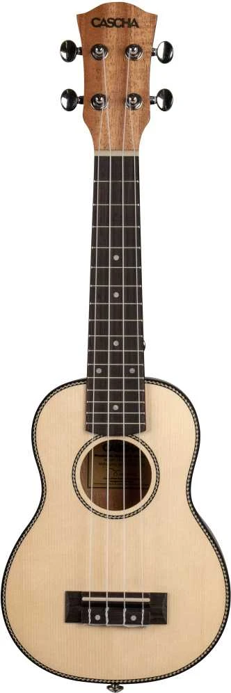 Soprano ukulelė kairiarankiams Cascha Spruce Solid Top HH 2148L