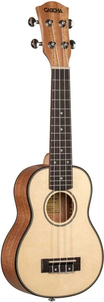Soprano ukulelė kairiarankiams Cascha Spruce Solid Top HH 2148L