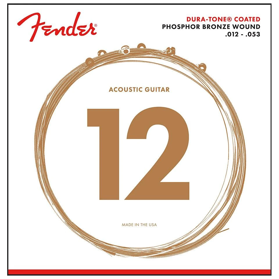 Stygos ak. gitarai Fender Phosphor Bronze Dura-Tone® Coated 12-53