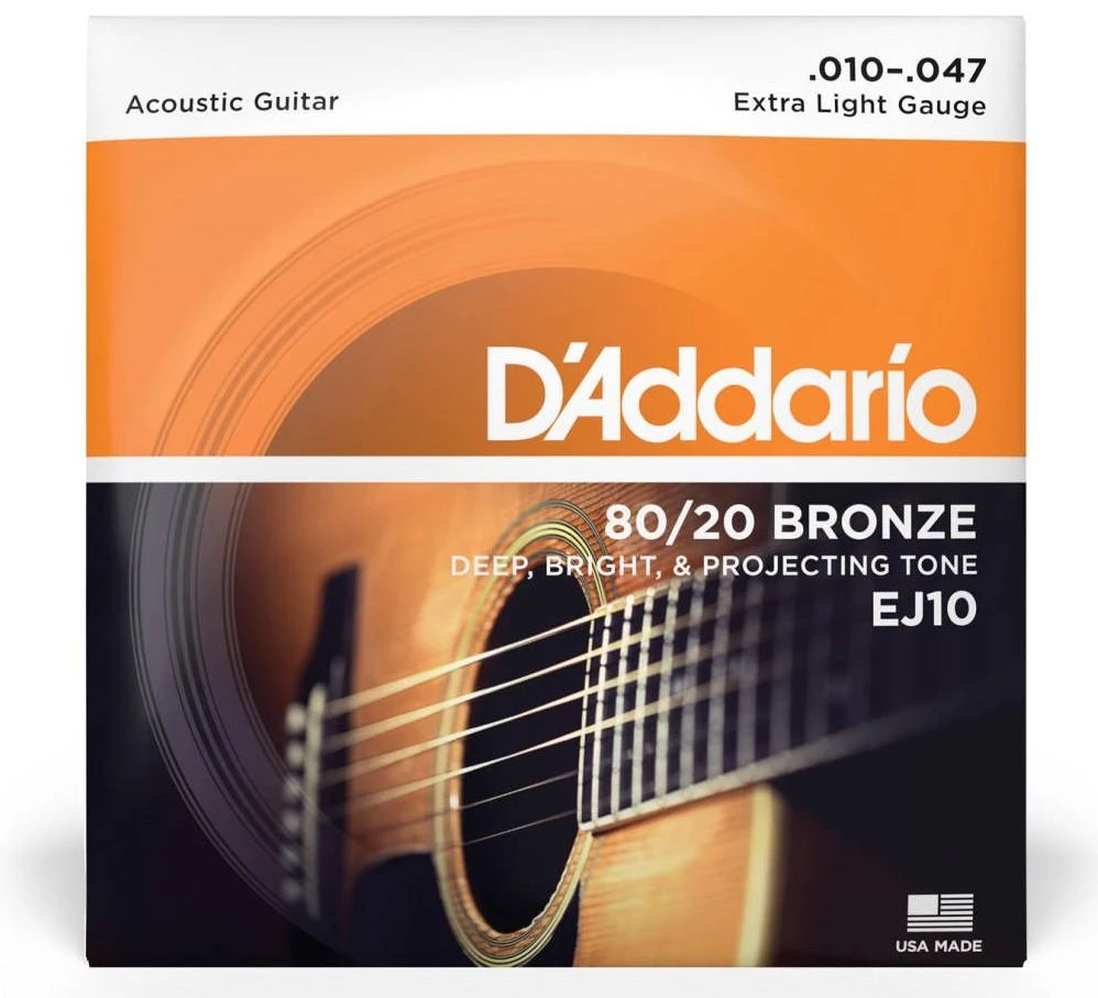 Stygos akustinei gitarai D'Addario EJ10 .010