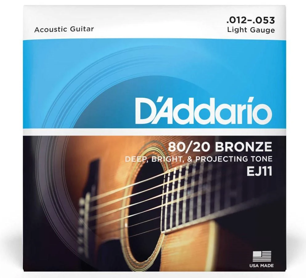 Stygos akustinei gitarai D'Addario EJ11 .012