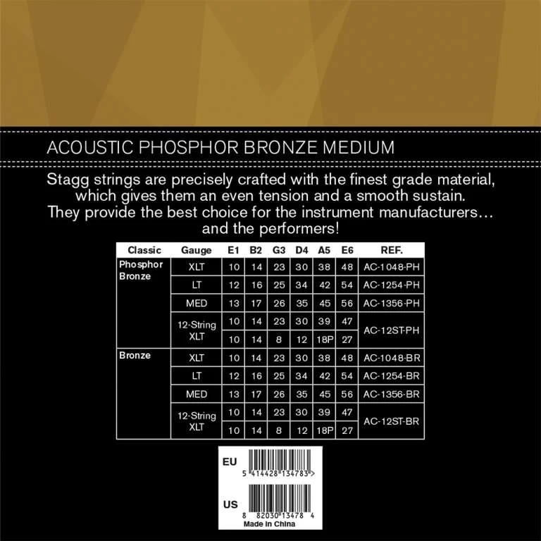 Stygos akustinei gitarai Stagg AC-1356-PH .013 - .056