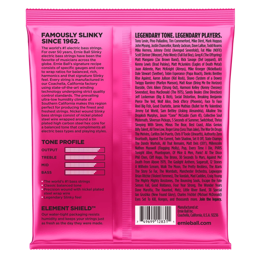 Stygos bosinei gitarai Ernie Ball 45 - 100 (Super Slinky Nickel Wound)