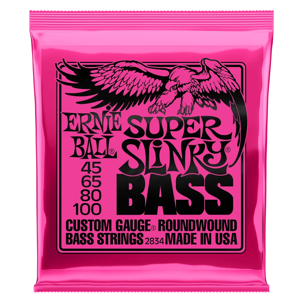 Stygos bosinei gitarai Ernie Ball 45 - 100 (Super Slinky Nickel Wound)