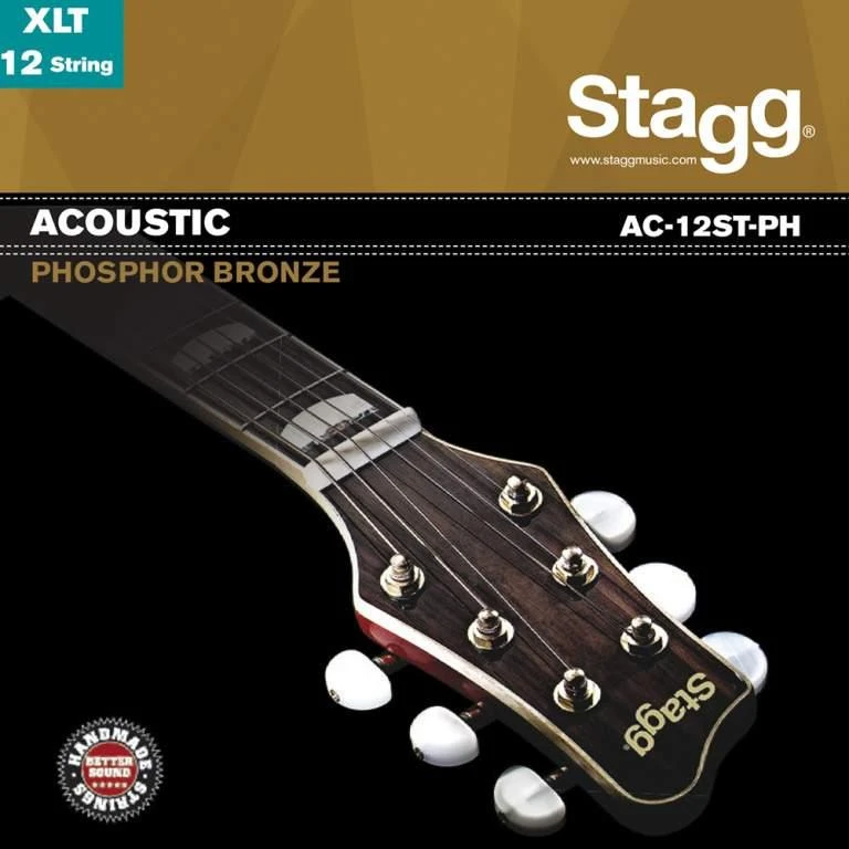 Stygos dvylikastygei akustinei gitarai Stagg AC-12ST-PH .010 - 0.047