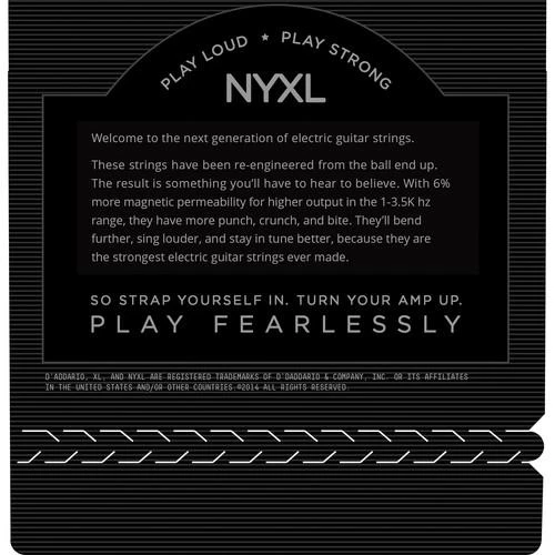 Stygos elektrinei gitarai D'Addario NYXL0946