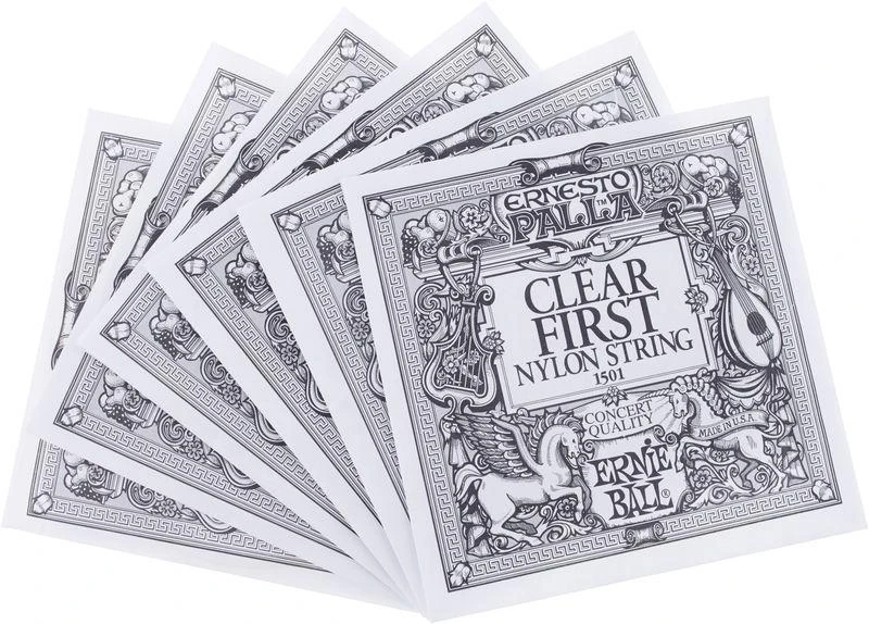 Stygos klasikinei gitarai Ernie Ball 2403 Clear & Sidabrinis