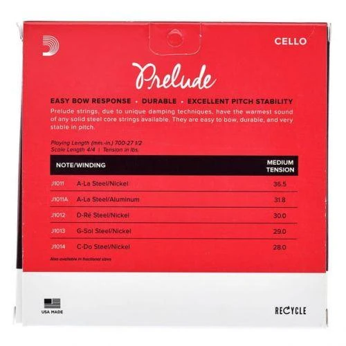 Stygos violončelei D'Addario Prelude J1010 4/4M