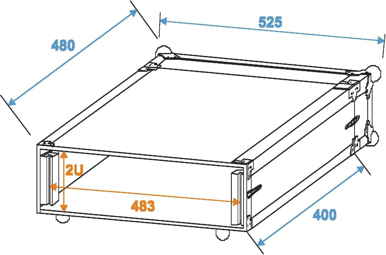 Transportavimo dėžė Roadinger 19" 2U 40cm 30107200