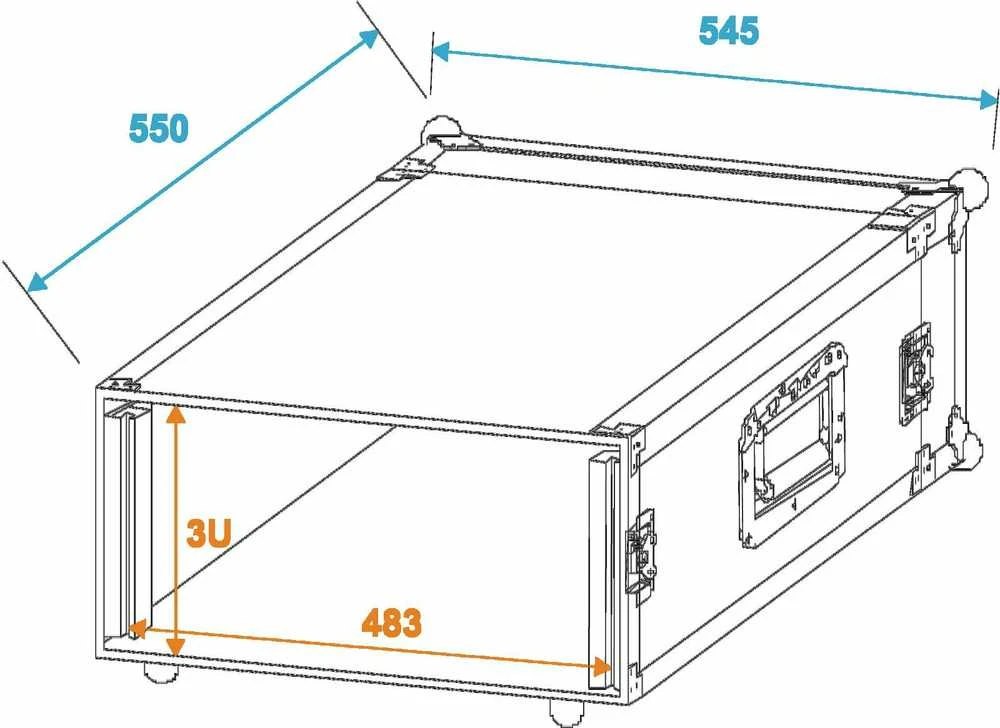 Transportavimo dėžė Roadinger Amplifier Rack PR-1, 3U, 47cm