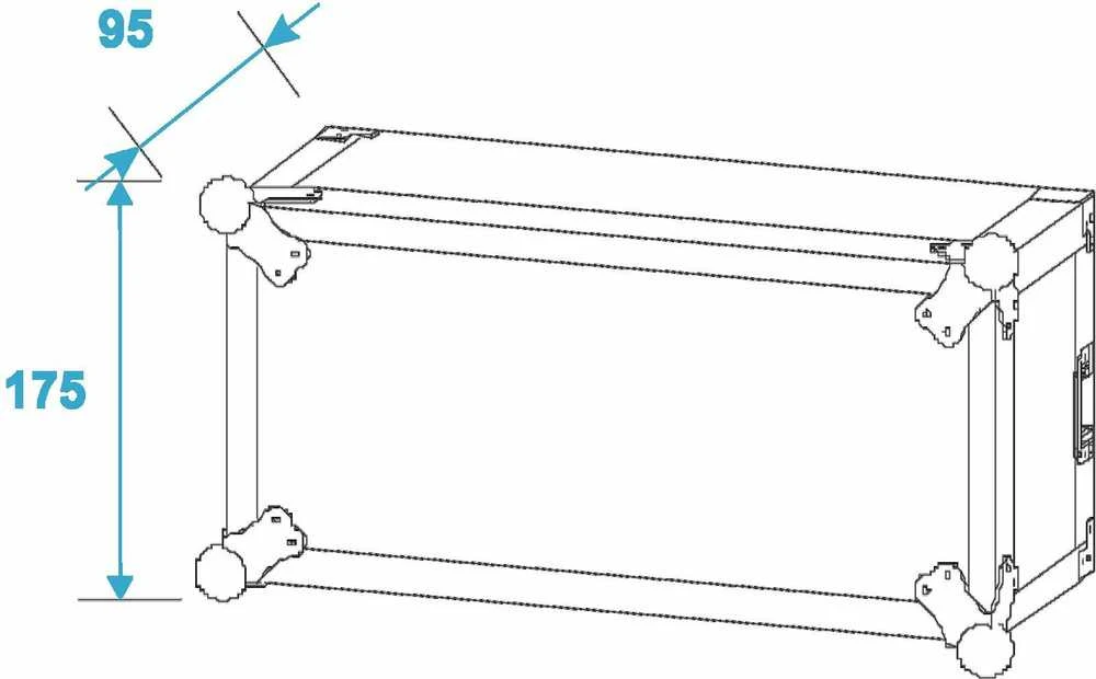 Transportavimo dėžė Roadinger Amplifier Rack PR-1, 3U, 47cm