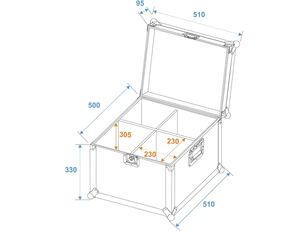 Transportavimo dėžė Roadinger Flightcase EP-64 4x PAR-64 Spot short