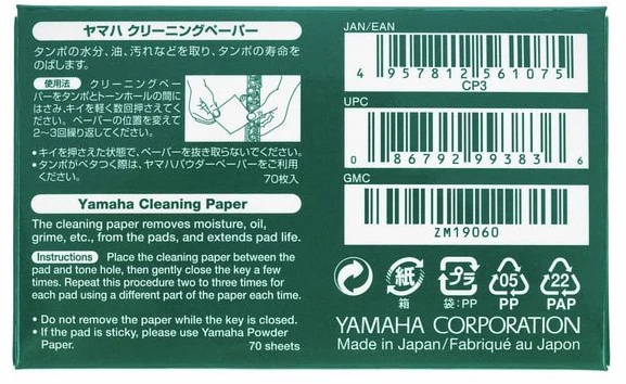 Yamaha CLEANING PAPER pučiamųjų instrumentų valymo popierius