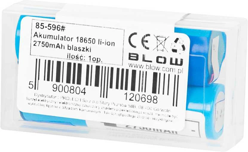 Akumuliatorius 18650 li-ion 2750 blaszki 2sz 3,6V SAMSUNG BOX