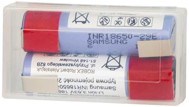 Akumuliatorius 18650 li-ion 2750 blaszki 2sz 3,6V SAMSUNG BOX
