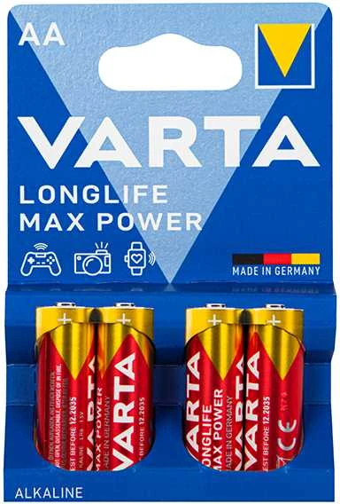 Bateria alkaliczna AA 1.5 LR6 Varta LONGLIFE MAX POWER 4vnt.