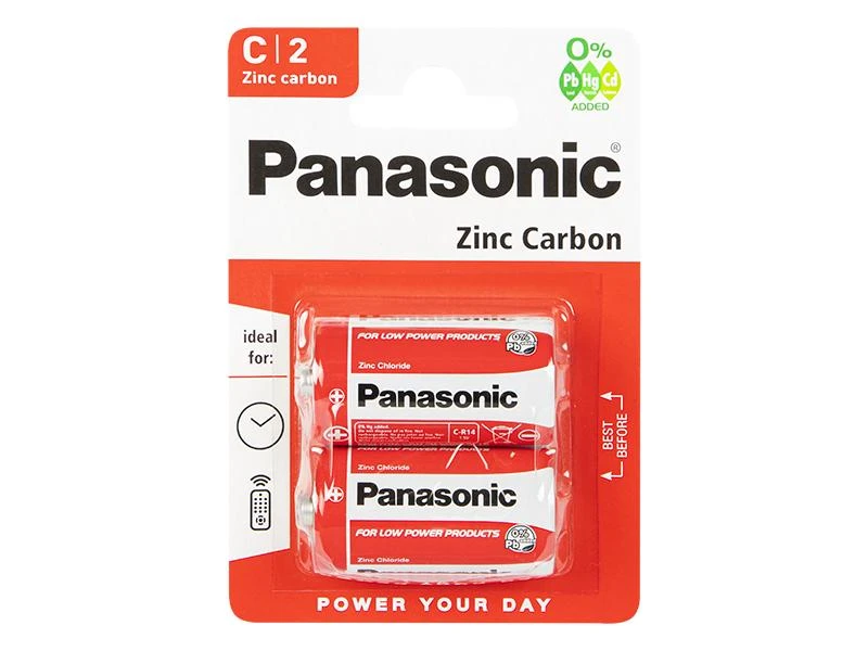 Baterija - Panasonic C Cinko Anglies 1.5V 47g 2-vnt.