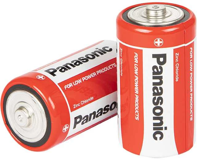 Panasonic R20 cinko chlorido baterijos pora