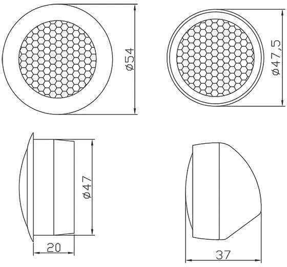 BLOW TW-23 garsiakalbio matmenų schema