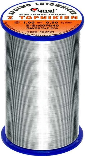 Lydmetalis su fliusu CYNEL 1mm 500g Sn60Pb40
