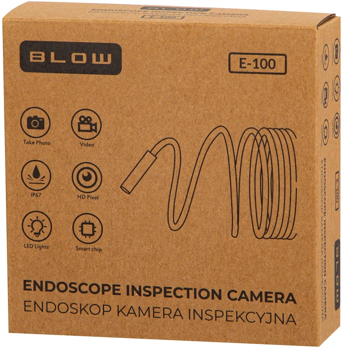 Blow Endoskopas su vieno objektyvo kamera 8 mm 2 m E-100