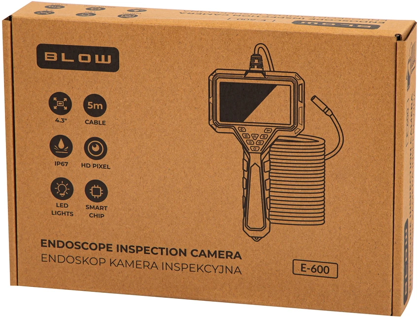 Blow Endoskopo vieno objektyvo kamera 8 mm 5 m LCD 4.3 E-600