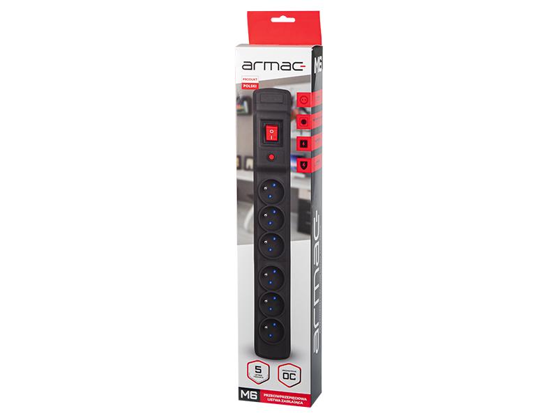 ARMAC M6/15/CZ Armac Surge Protection MULTI M6 (6 lizdai) 1,5m juodas