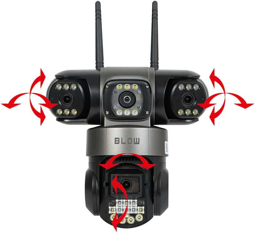 BLOW WiFi kamera su 3 objektyvais, 6MP, V380, juoda