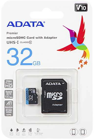 ADATA 32GB Micro SDHC V10 85MB/s + adapteris
