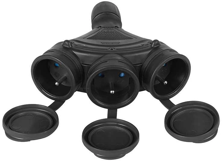 Plastrol 98-221# Lizdas gn-x3 trigubas su įžeminimu, juodas/juodas hermetiškas, IP54