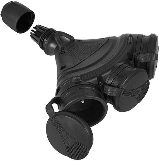 Plastrol 98-221# Lizdas gn-x3 trigubas su įžeminimu, juodas/juodas hermetiškas, IP54